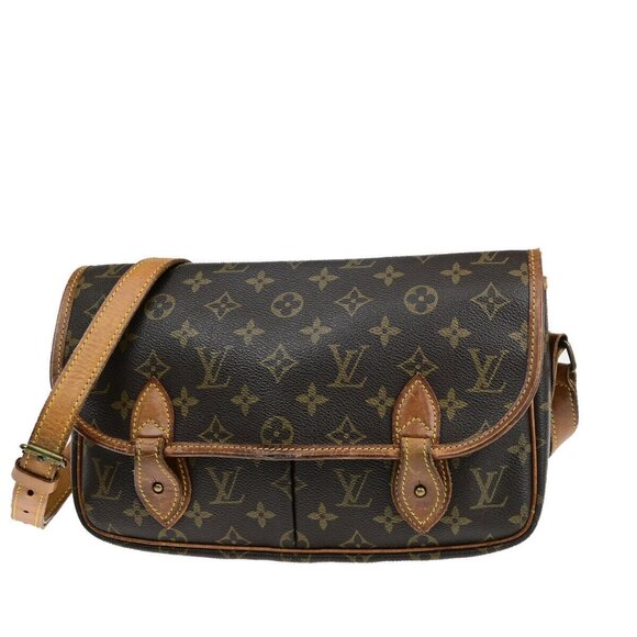 LOUIS VUITTON Gibeciere MM Shoulder Bag Monogram Leather Brown M42247 30SJ216